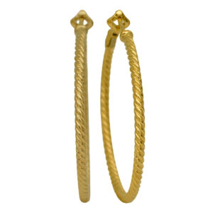 Vintage 18k yellow gold David Yurman Cable Classic hoop earrings.