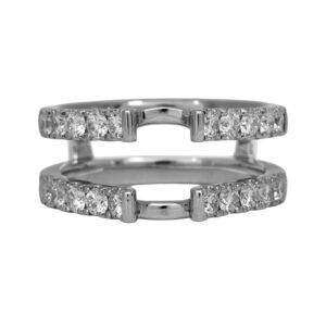 New 14k white gold ring guard set with 1.00 carat of lab-grown round brilliant diamonds.