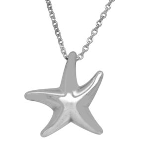 Vintage sterling silver Tiffany & Co. Elsa Peretti Starfish pendant on a 16" cable chain.