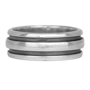 Vintage sterling silver Tiffany & Co. Atlas Groove wedding band.