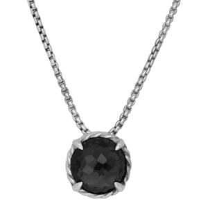 Vintage sterling silver David Yurman Chatelâine Black Orchid necklace.