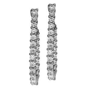 New 18k white gold Hearts On Fire Signature Pear hoop earrings set with 0.88 carats of round brilliant earth-mined diamonds.