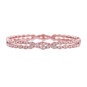 New 18k rose gold Hearts On Fire Lorelei Floral bangle set with 1.45 carats of round brilliant earth-mined diamonds.