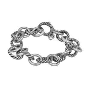 Vintage sterling silver David Yurman oval link bracelet.
