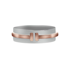 Vintage sterling silver and 18k rose gold Tiffany & Co. T wide band ring.
