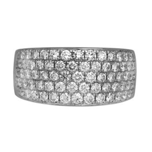 Vintage 14k white gold pave band set with 1.95 carats of round brilliant earth-mined diamonds.