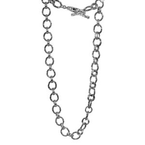 Vintage sterling silver John Hardy Kali toggle necklace.