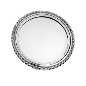 Vintage sterling silver Tiffany & Co. compact hand mirror with a rope border.