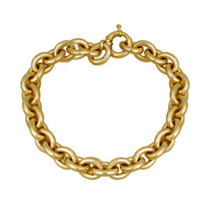 Vintage 18k yellow gold oval link bracelet.