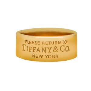 Vintage 18k yellow gold Tiffany & Co. Return to Tiffany wide band.