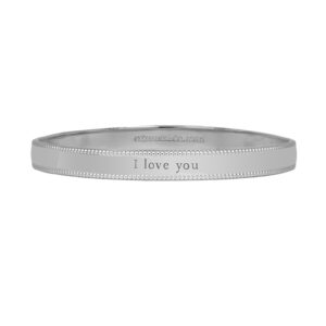 Vintage sterling silver Tiffany & Co. 'I Love You' bangle.