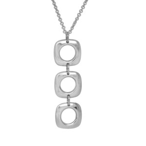 Vintage sterling silver Tiffany & Co. Triple Cushion necklace on a 16" chain.