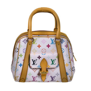 Vintage multicolor monogram canvas Louis Vuitton Priscilla handbag with dust bag.