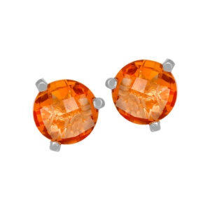 New 14k white gold earrings set with 2.22 carats of round brilliant citrines.