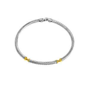 Vintage sterling silver and 14k yellow gold David Yurman Cable Classics necklace.