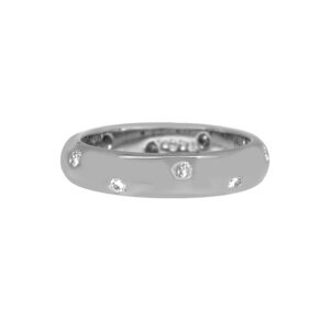 Vintage platinum Tiffany & Co. Elsa Peretti Etoile band set with 0.20 carats of round brilliant earth-mined diamonds.